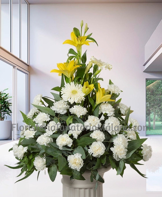 cento de flores fúnebre blanco